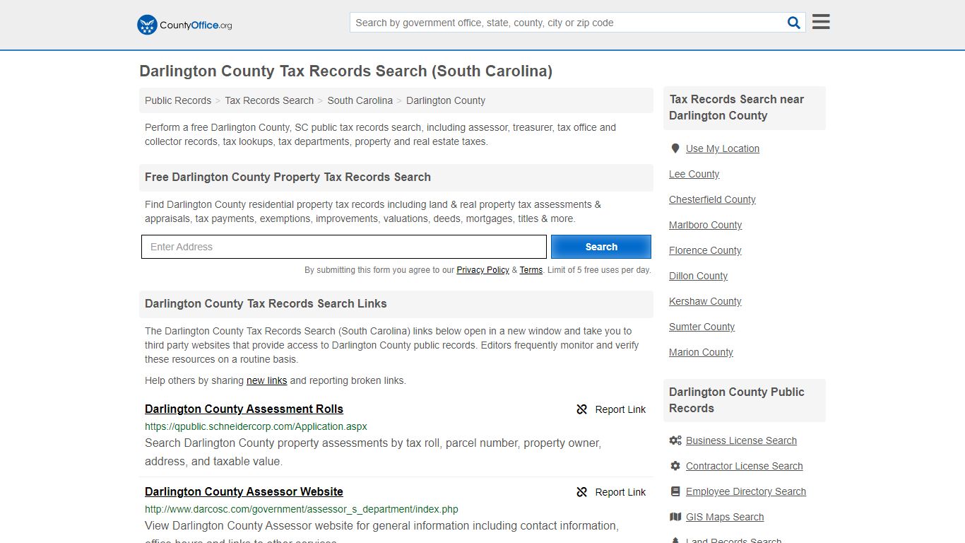 Tax Records Search - Darlington County, SC (Business ...