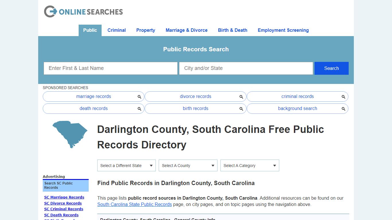 Darlington County, South Carolina Public Records Directory